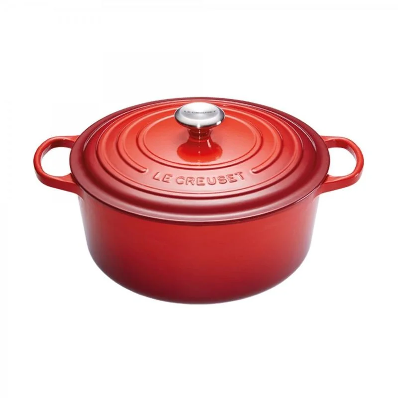 Caçarola le creuset signature redonda 30cm vermelho cereja