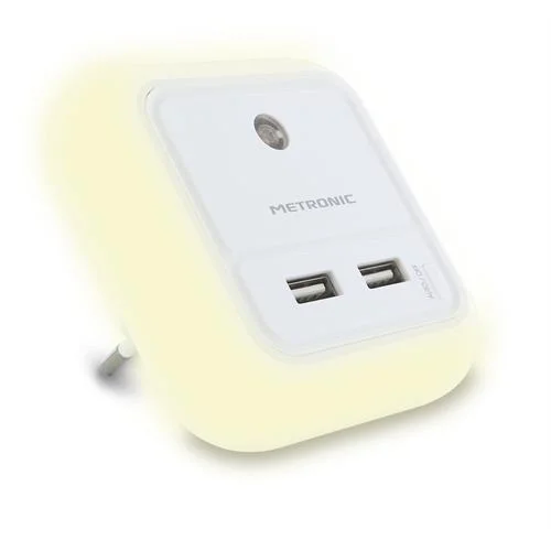 Carregegador Metronic 2xusb C/ Sensor Luz 495022