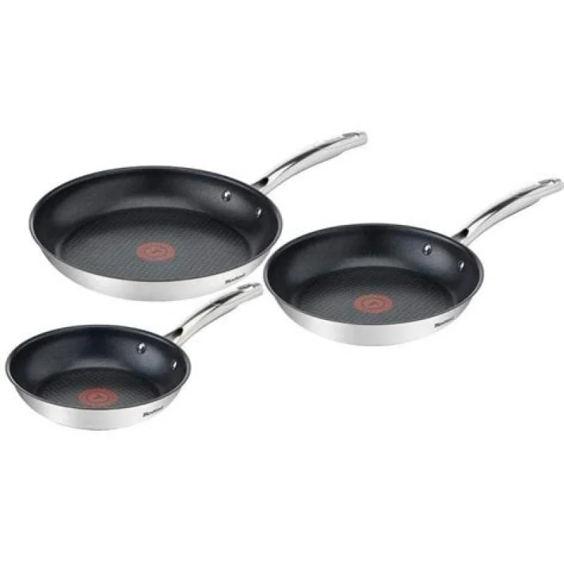 Conjunto 3 Frigideiras Tefal Duetto+ Aço Inoxidável