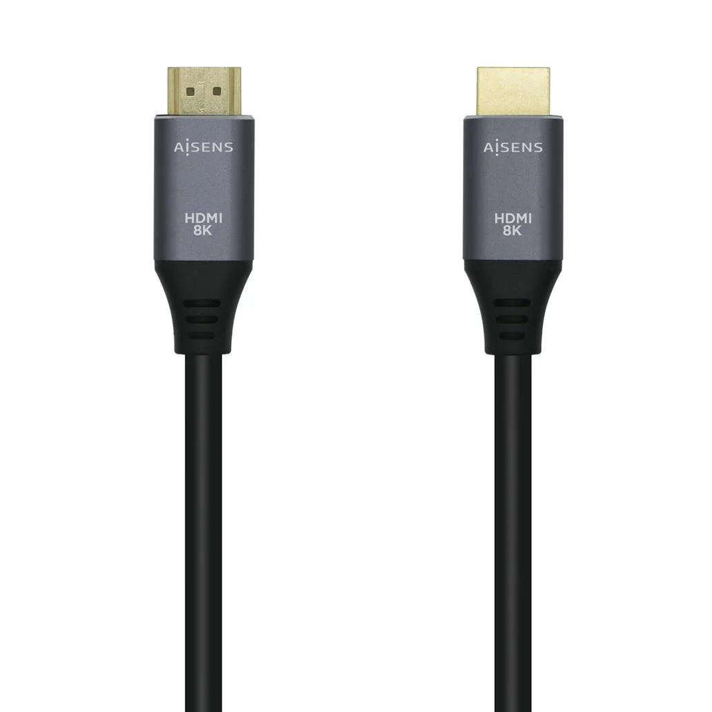 Cabo hdmi v2.1 8k 60hz 48gbps am-am cinzento preto 2.0m aise