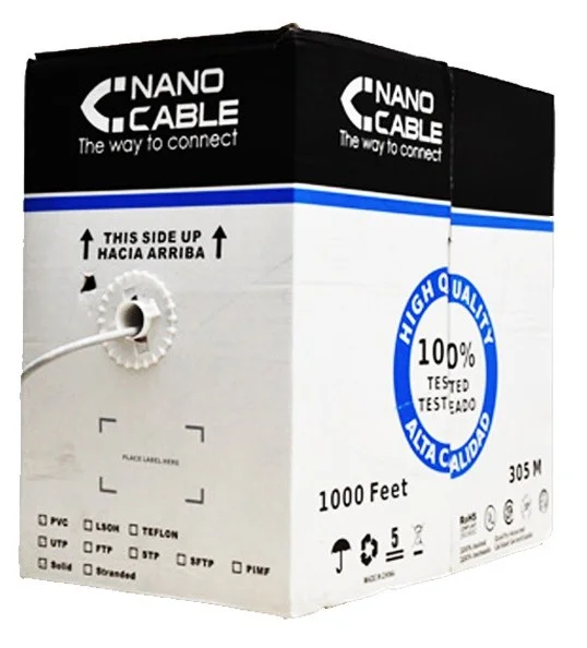 Cabo rede rj45 cat.6 ftp rigido awg24 305 m nanocable 10