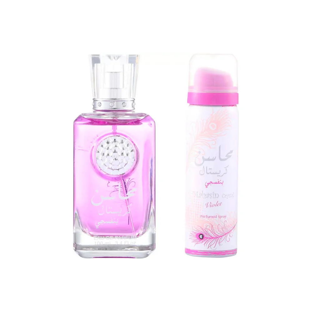 Lattafa Mahasin Crystal Violet Woman EDP 100 ml + Deo