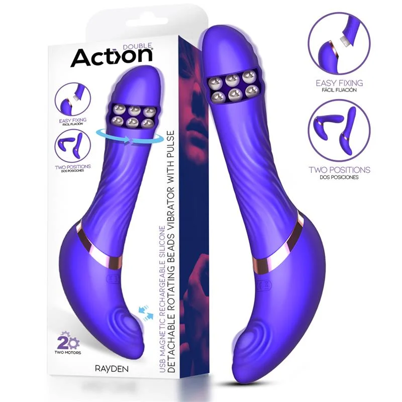 Vibrador rayden com pulsação e bolas internas destacáveis du
