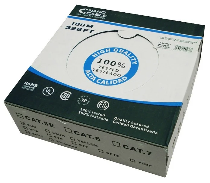 Cabo rede rj45 cat.5e ftp flexível awg24 100 m nanocable