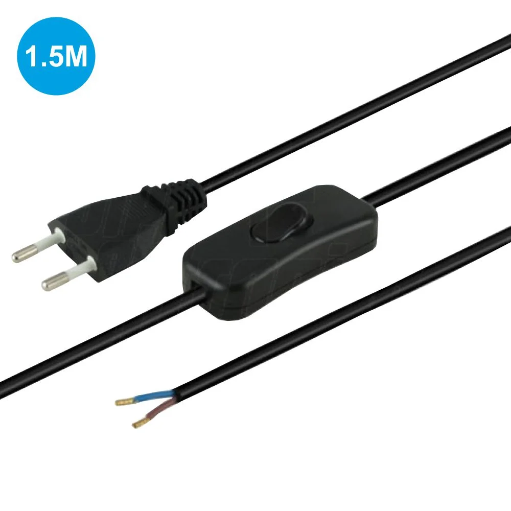 Interruptor De Passagem Bipolar C/ Cabo 2mt + Ficha Preto