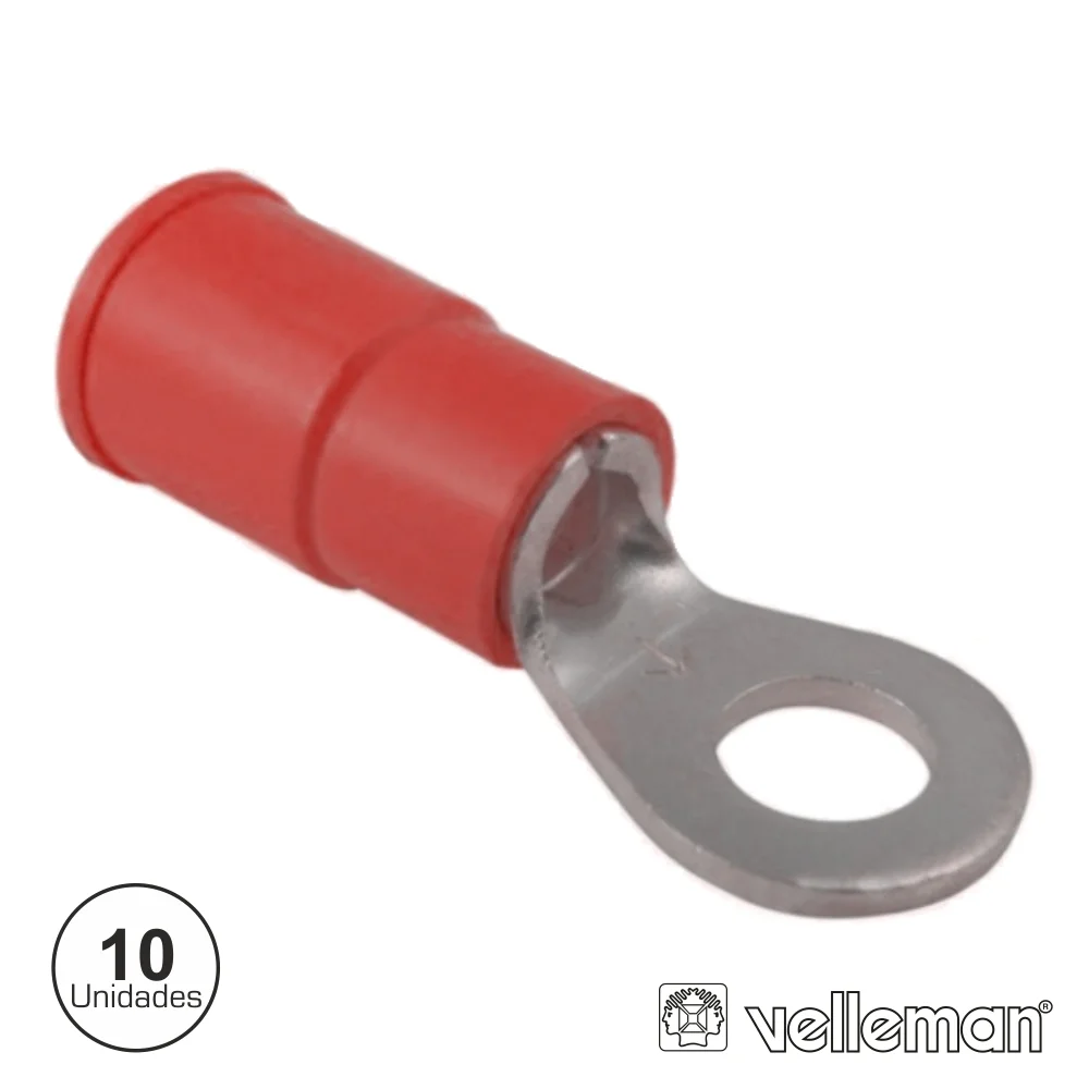 Terminal Olhal Isolado 6.4mm Vermelho