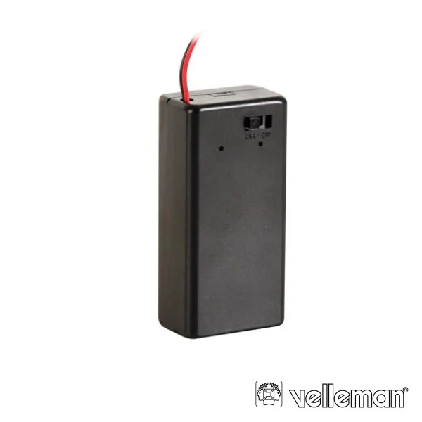 Suporte Fechado C/ Interruptor On/Off P/ 1 Pilha 9v C/ Fios
