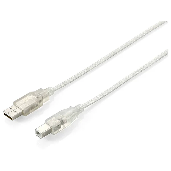 Cabo equip impressora usb 2.0 a/b m/m transparent 3mt