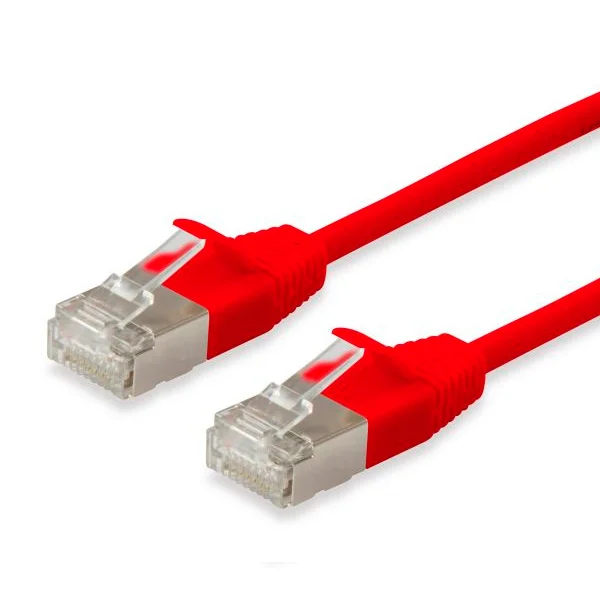 Equip cat.6a f/ftp slim patch cable 0.5m red
