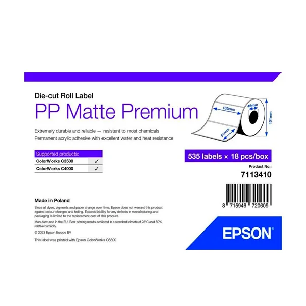 Epson papel matte label 102mm x 51mm