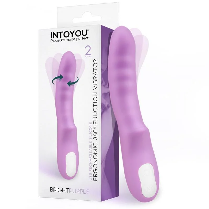 Vibrador e rotador brightpurple motor duplo 360º usb silicon