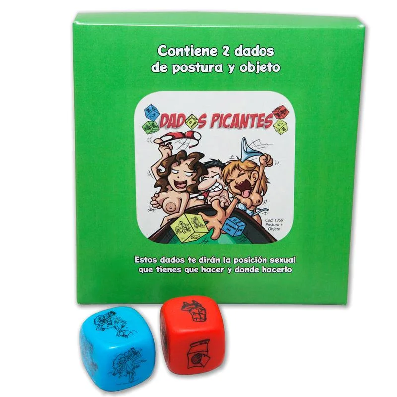 Conjunto de 2 dados fluorescentes postura e objeto