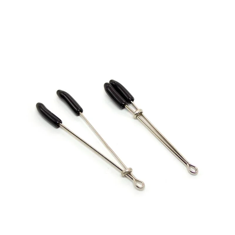 Pinças para mamilos metal preto/prata