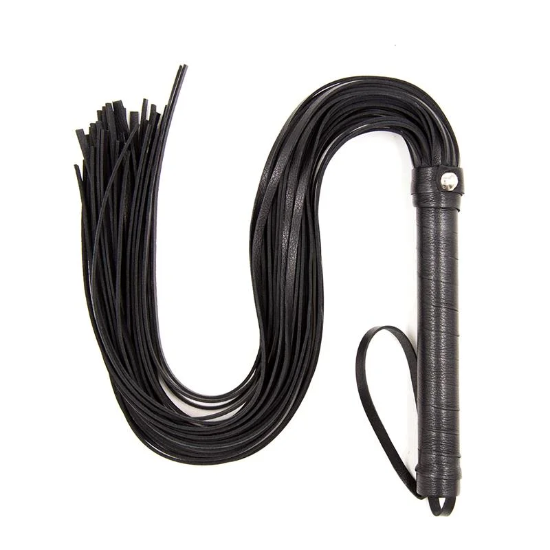 Flogger mango de metal 69 cm preto