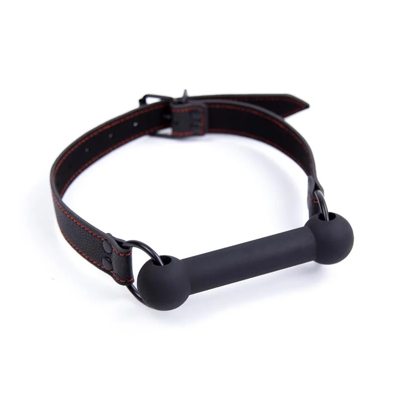 Mordaça de ossos ajustável silicone preto
