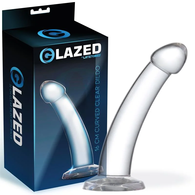 Dildo curvado material cristalino 16 cm