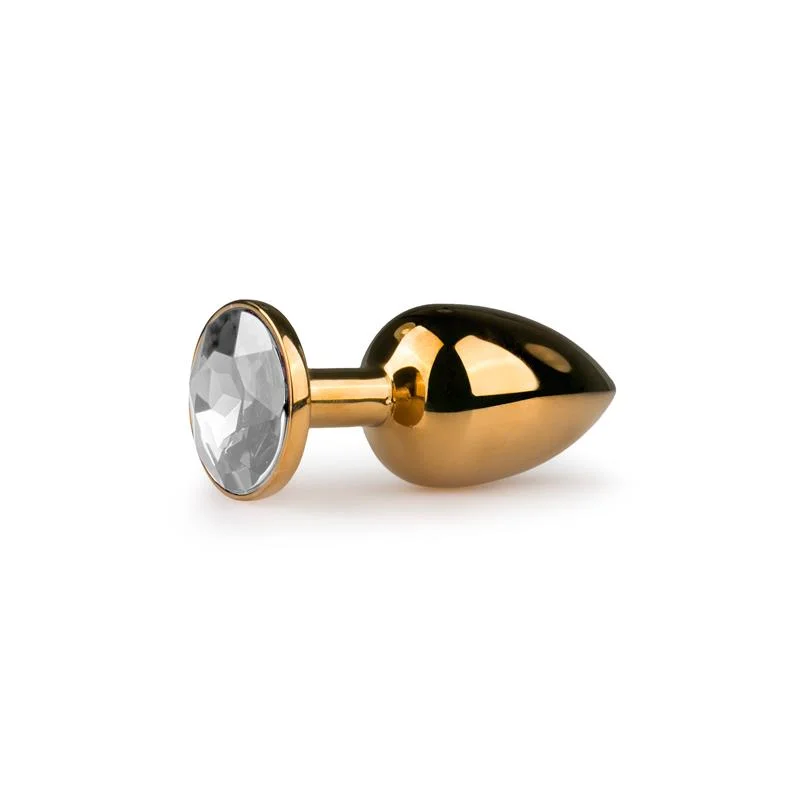 Ouch Plug Vidro Cristal Transparente 1 Dourado
