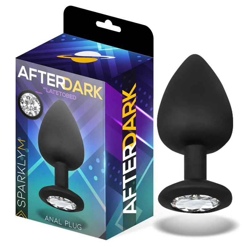Tampão cintilante anal silicona tamanho m 8 cm x 3,5 cm