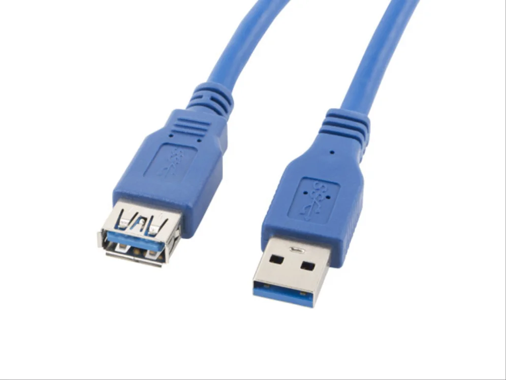 Lanberg cabo de extensão usb 3.0 macho/fêmea 3m azul