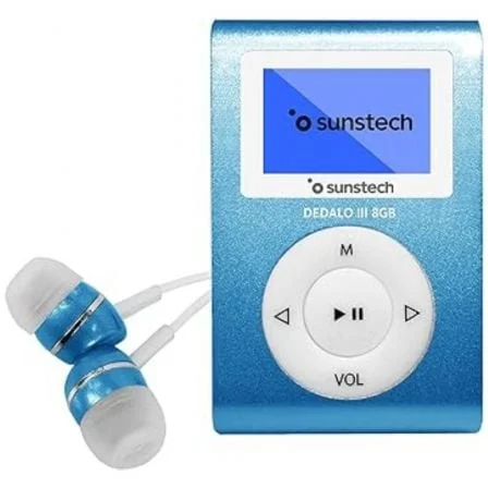 Leitor mp3 sunstech dedalo iii/ 8gb/ rádio fm/ azul