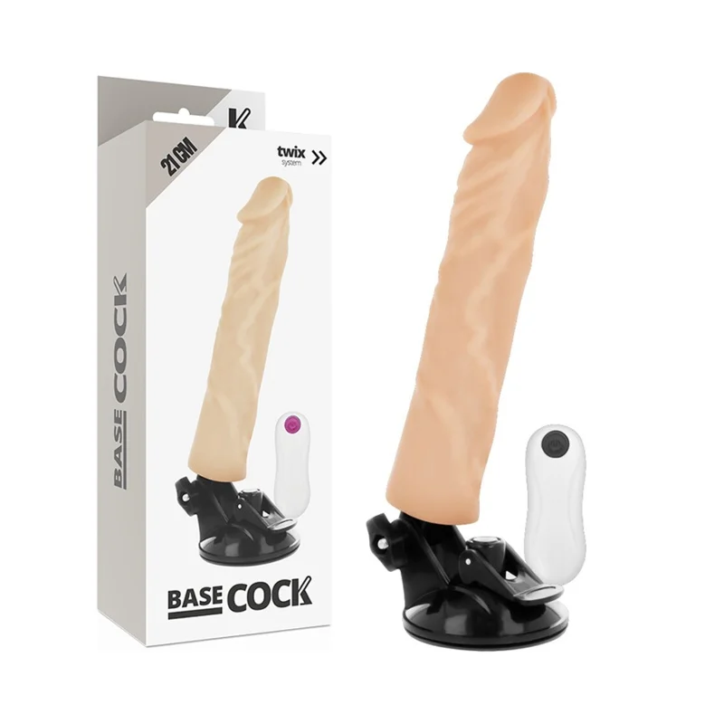 Vibrador basecock realístico controle remoto natural 21 cm