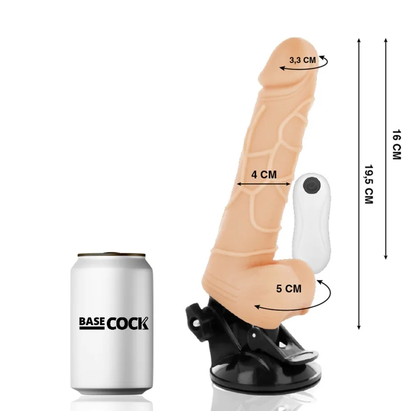 Vibrador basecock realista controle remoto natural com tes