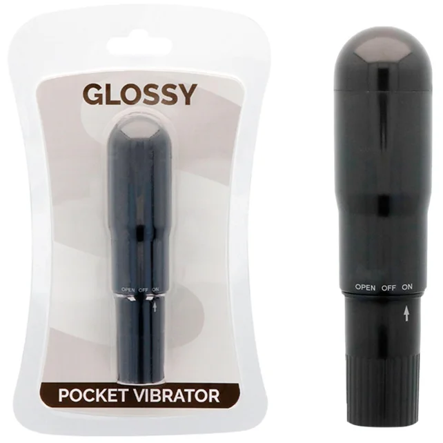 Glossy - vibrador de bolso preto