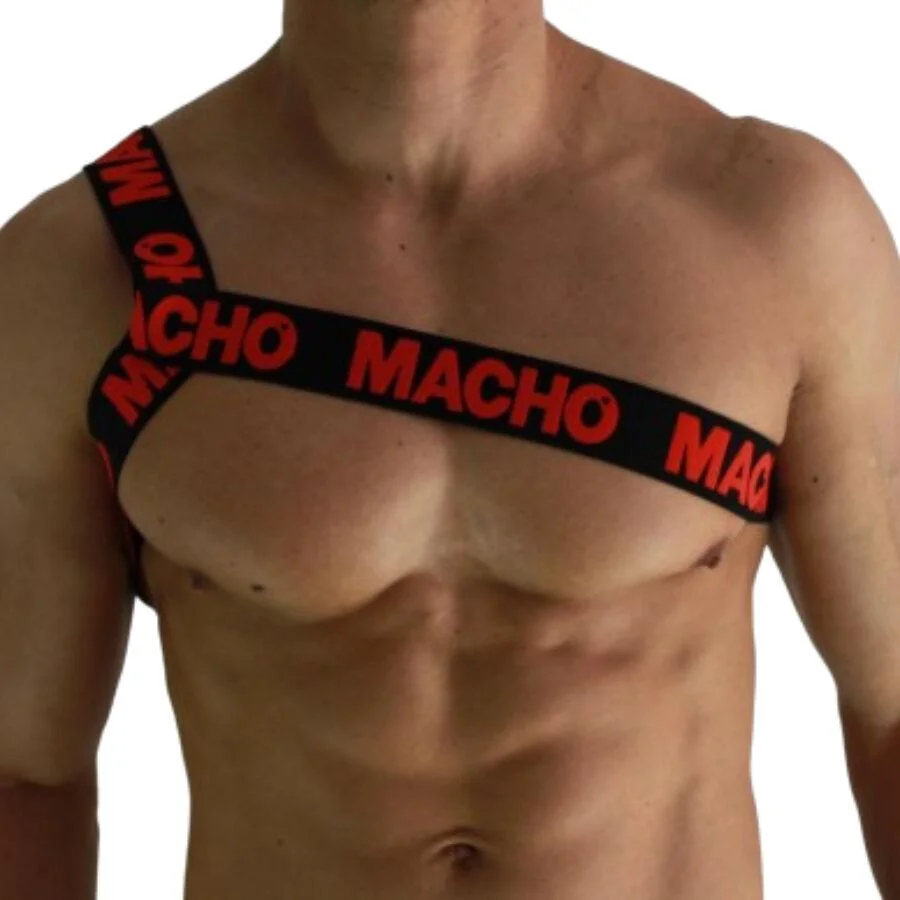 Macho - arnês romano vermelho l/xl