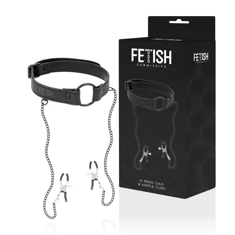 Anel Fetish Submissive De Gag Com Grampos De Bico