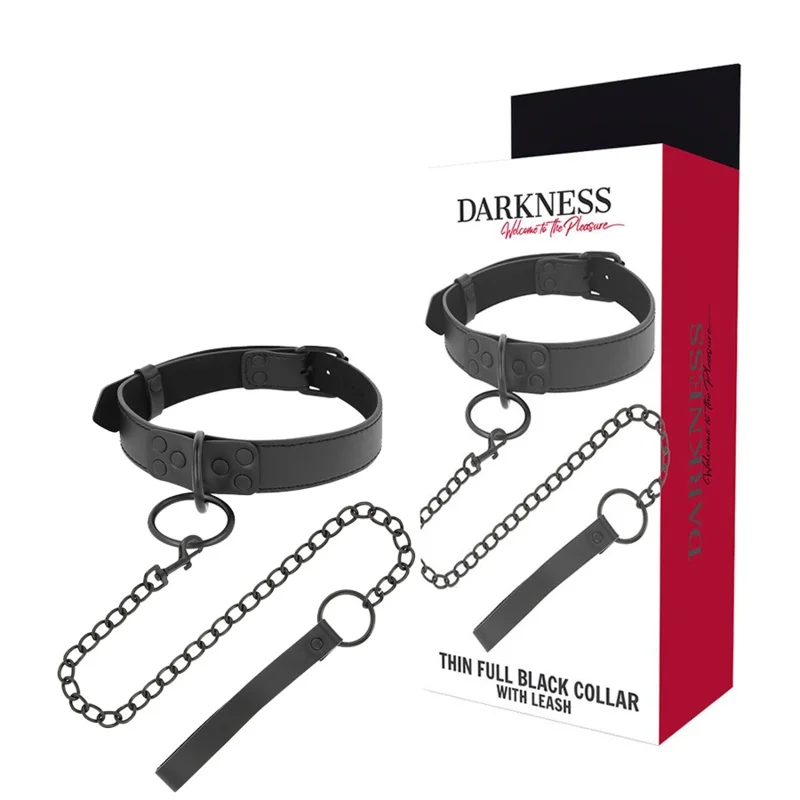 Darkness - colar preto com corrente