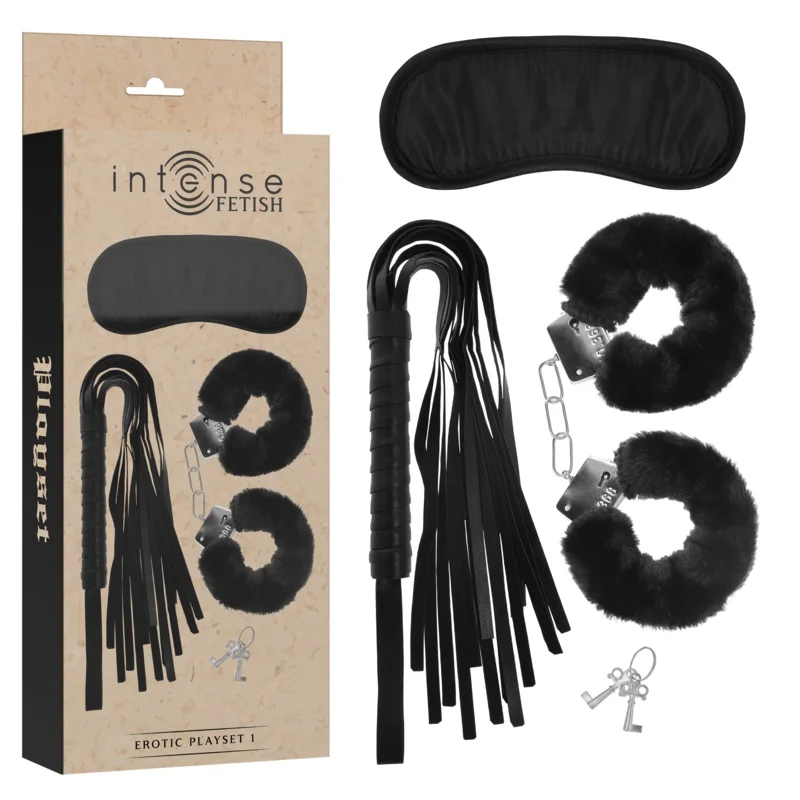 Intense Kit BDSM 1 Algemas Venda Flogger