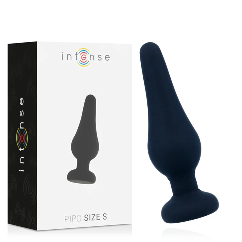 Intense - plug anal pipo s silicone preto 9,8 cm