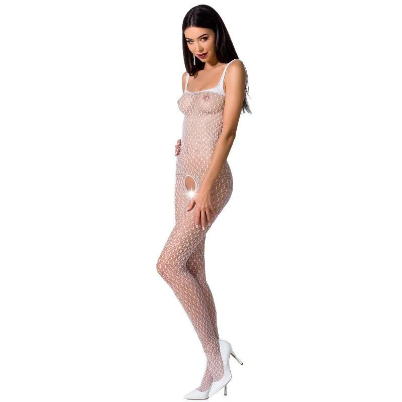Passion - mulher bs071 bodystock branco tamanho único