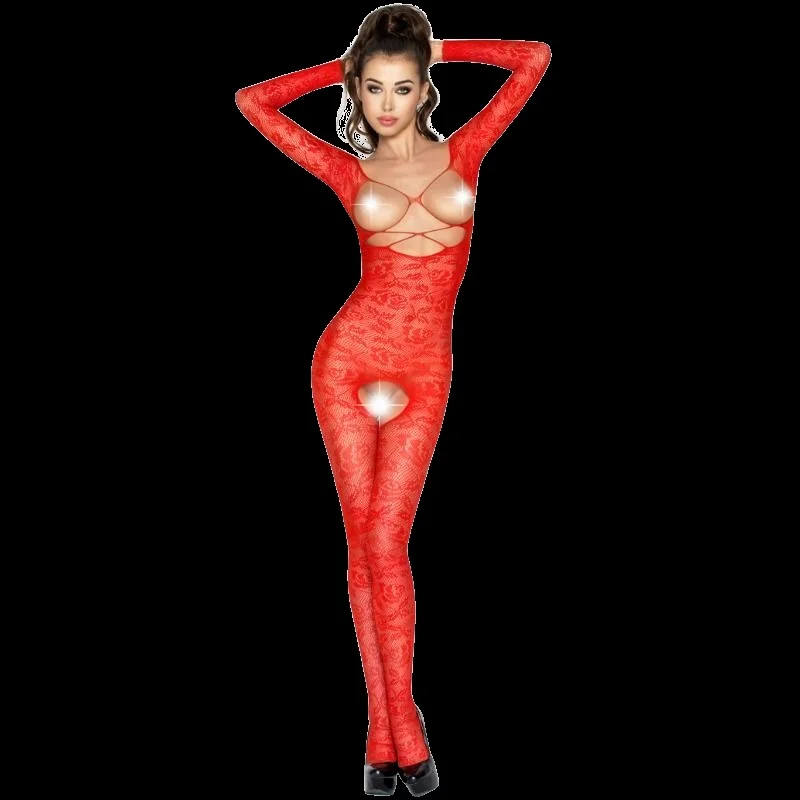Passion - mulher bs031 bodystock vermelho tamanho único