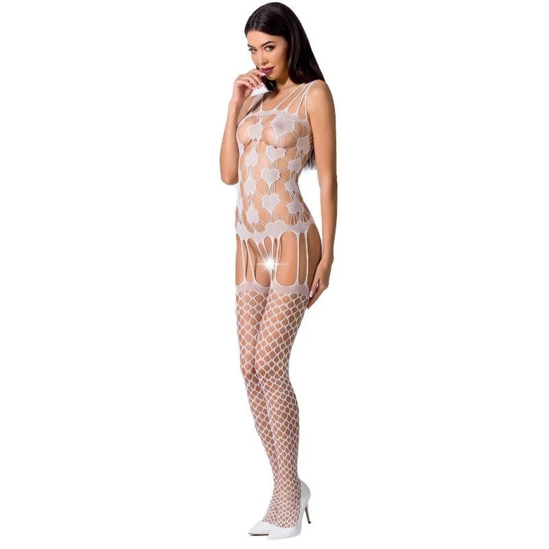 Passion - mulher bs067 bodystock branco tamanho único