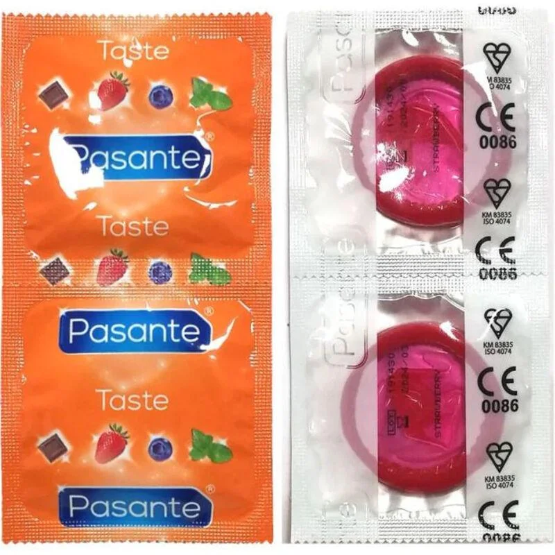 Saco de preservativo pasante sabor morango 144 unidades