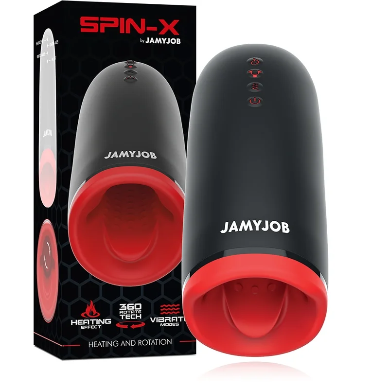 Jamyjob - masturbador de aquecimento e rotao spin-x