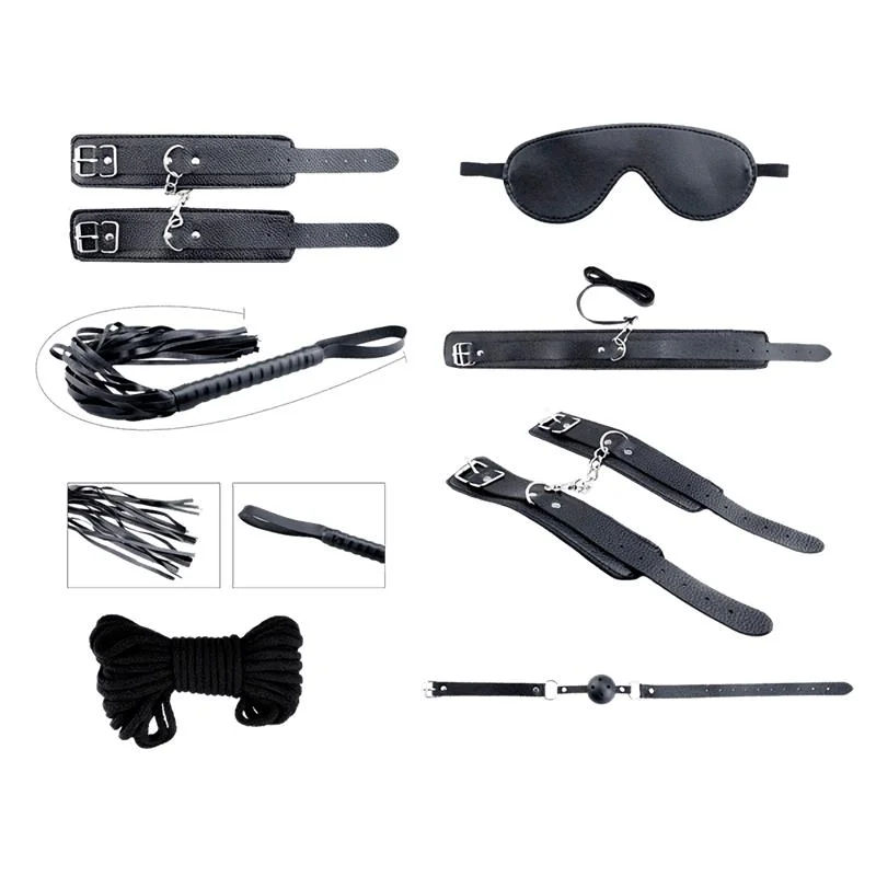 Kit BDSM 8 Pecas Secret Desires Preto