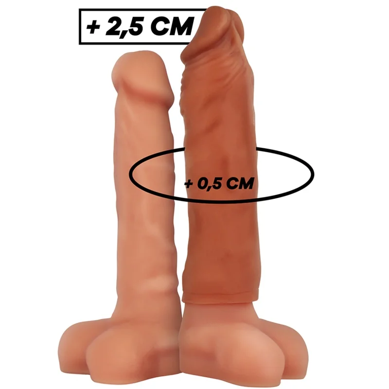Extensão de pênis virilxl de silicone líquido v5 marrom
