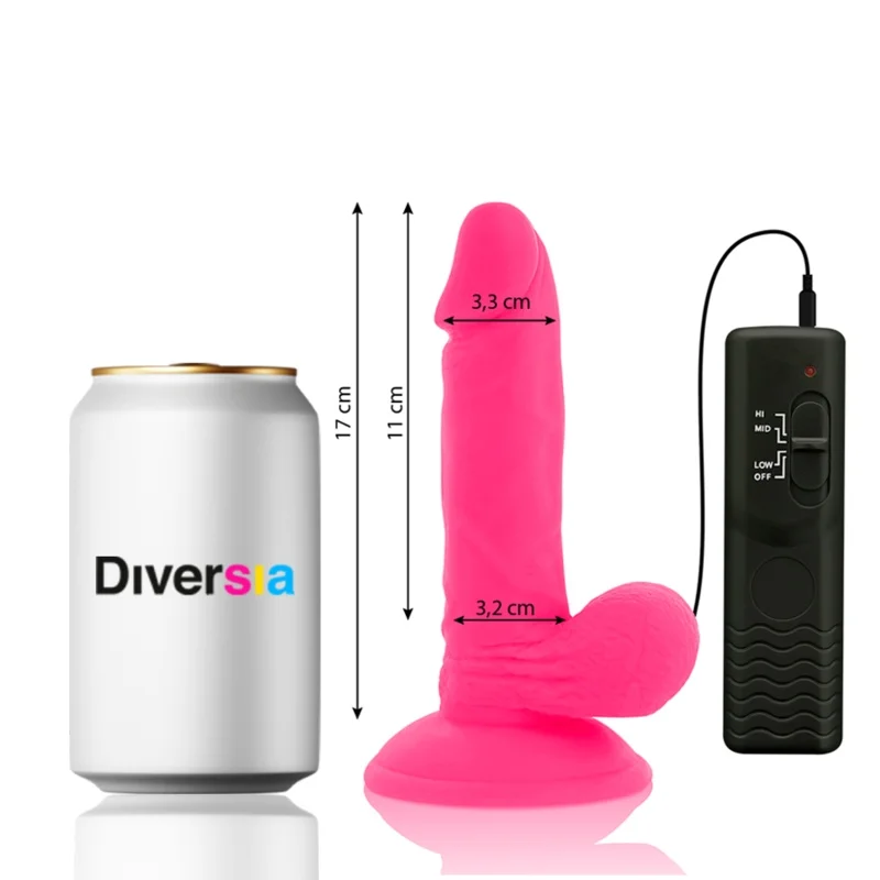 Diversia Consolador Flexível Rosa 17cm