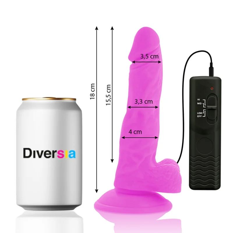 Diversia Consolador Flexível Roxo 18cm