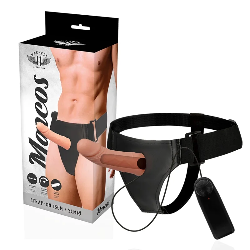 Harnêss attraction - rnes estruturas ocas com vibrador 15 cm