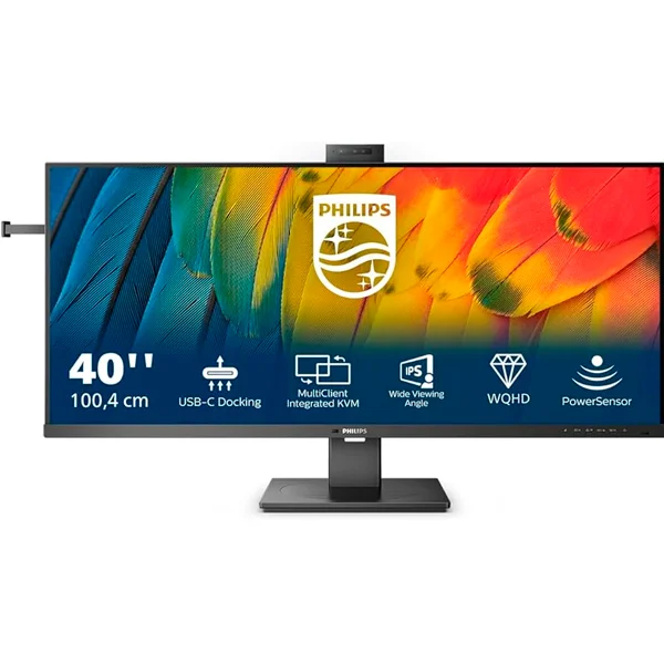Philips monitor ips 40" wqhd hdmi dp usb-c webcam colunas ha