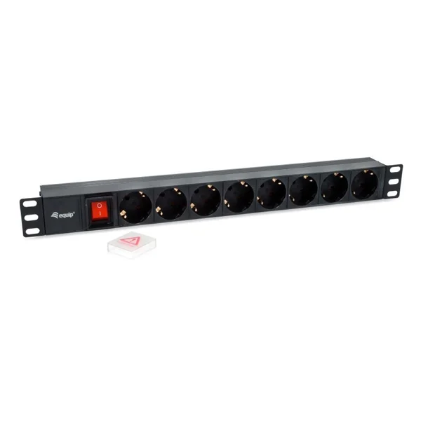 Equip regua tomada electrica 19" 1xc14 + 8xshuko c/ interrup