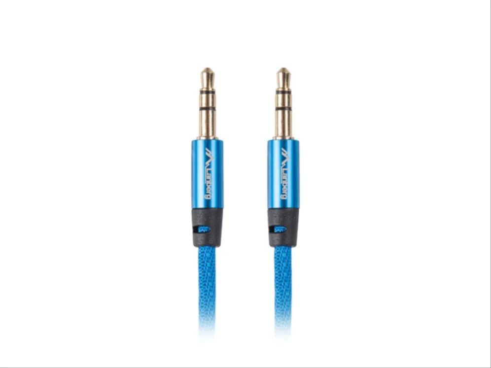 Cabo minijack lanberg 3,5mm m/m 3 pinos 2m premium azul