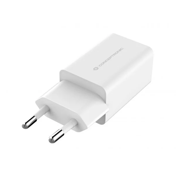 Conceptronic carregador 2xusb 2.4a 12w white