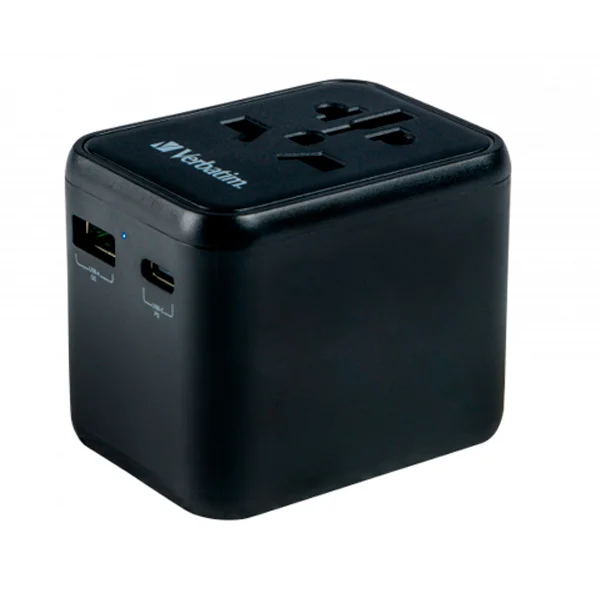 Verbatim carregador adapt viagem qc 3.0 1x usb-c 1x usb- a p