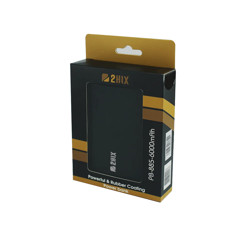 Powerbank 2hix pb-885 6000mah 2*usb preto c/led