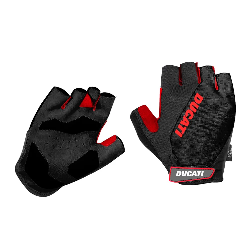 Luvas Ducati Com Gel Anti Vibração Preto/Vermelho