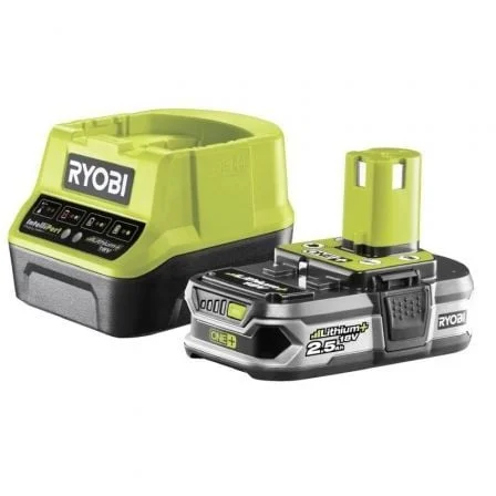 Carregador + bateria de lítio ryobi one+ rc18120-125/ 18v 2,